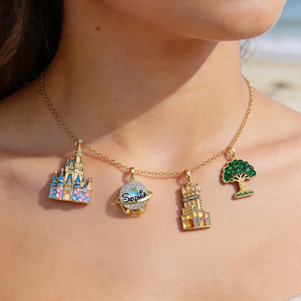 Personalized Metal Necklace with Custom Charms Gift for Mom Metal Necklaces With Pendants GradoCreations