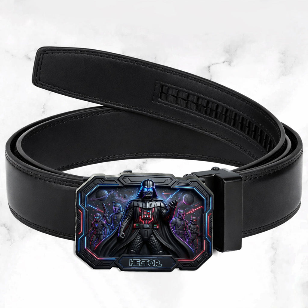 Personalized Star Wars Leather Belt with Custom Buckle Gift for Him Leather Belt With Shaped Buckle GradoCreations