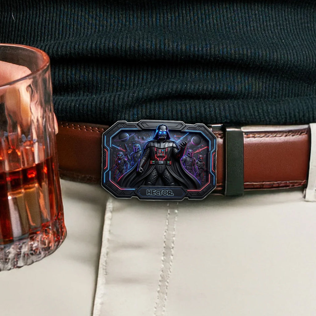 Personalized Star Wars Leather Belt with Custom Buckle Gift for Him Leather Belt With Shaped Buckle GradoCreations