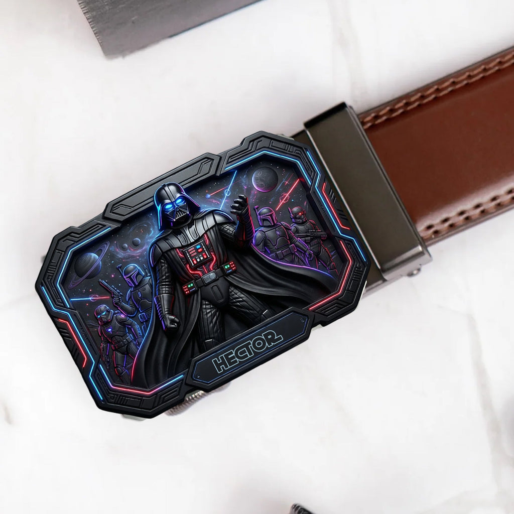 Personalized Star Wars Leather Belt with Custom Buckle Gift for Him Leather Belt With Shaped Buckle GradoCreations