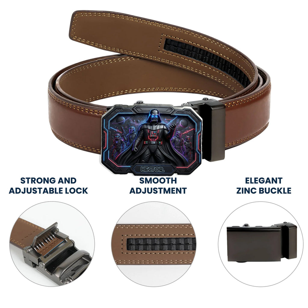 Personalized Star Wars Leather Belt with Custom Buckle Gift for Him Leather Belt With Shaped Buckle GradoCreations
