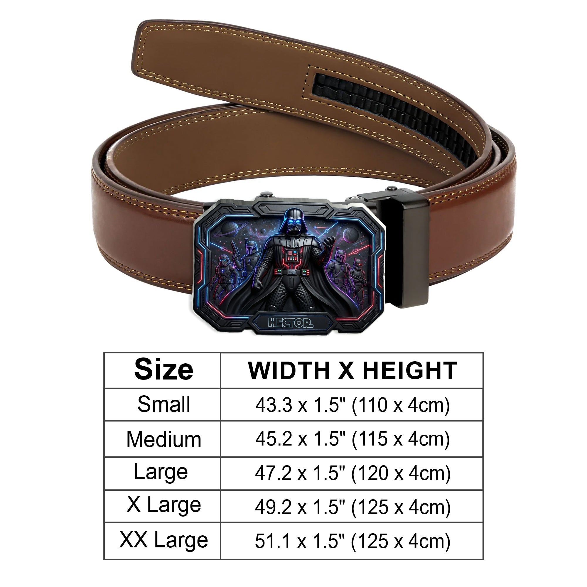 Personalized Star Wars Leather Belt with Custom Buckle Gift for Him Leather Belt With Shaped Buckle GradoCreations