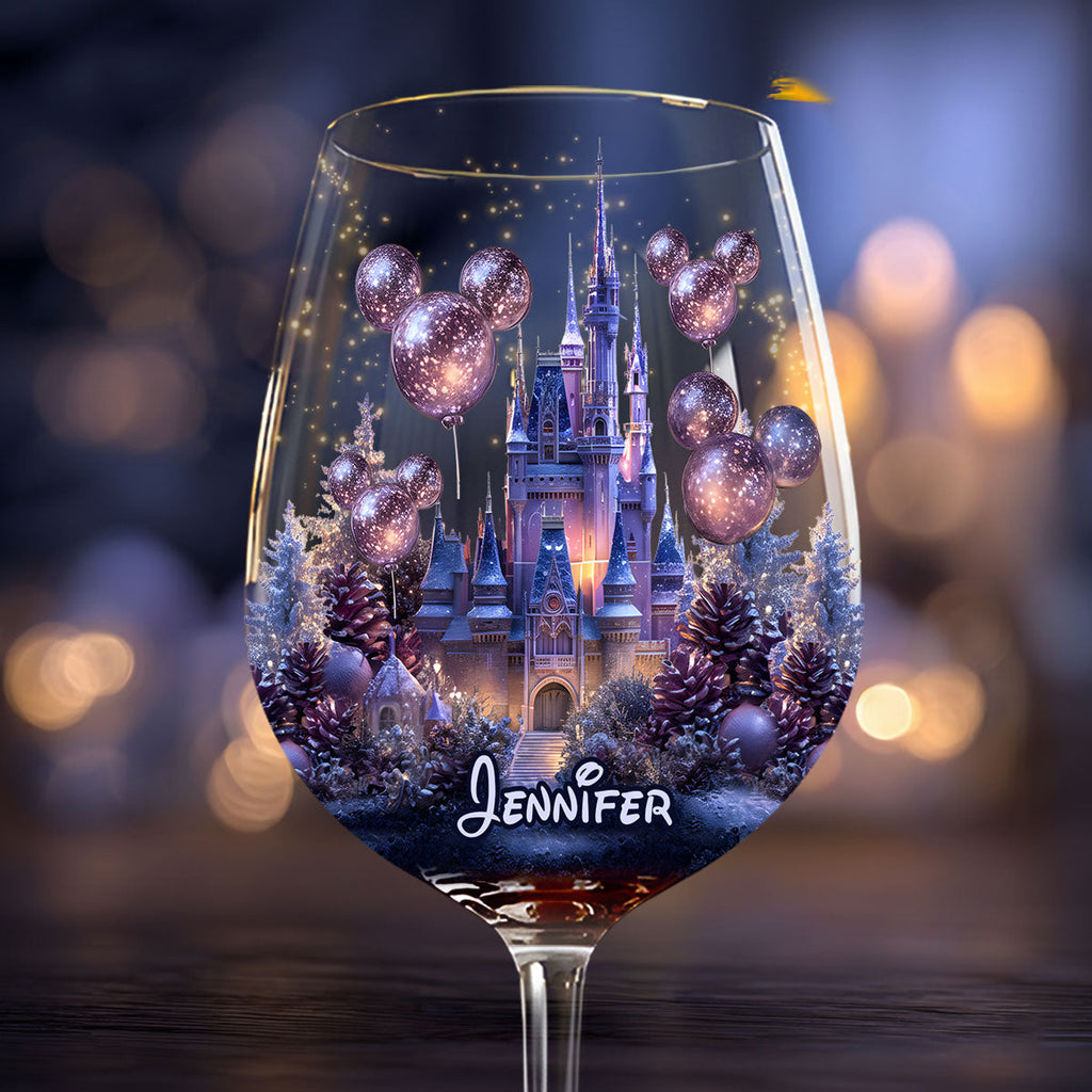 Personalized Magical Night Wine Glass with Long Stem - Custom Name Gift Wine Glass With Long Stem GradoCreations