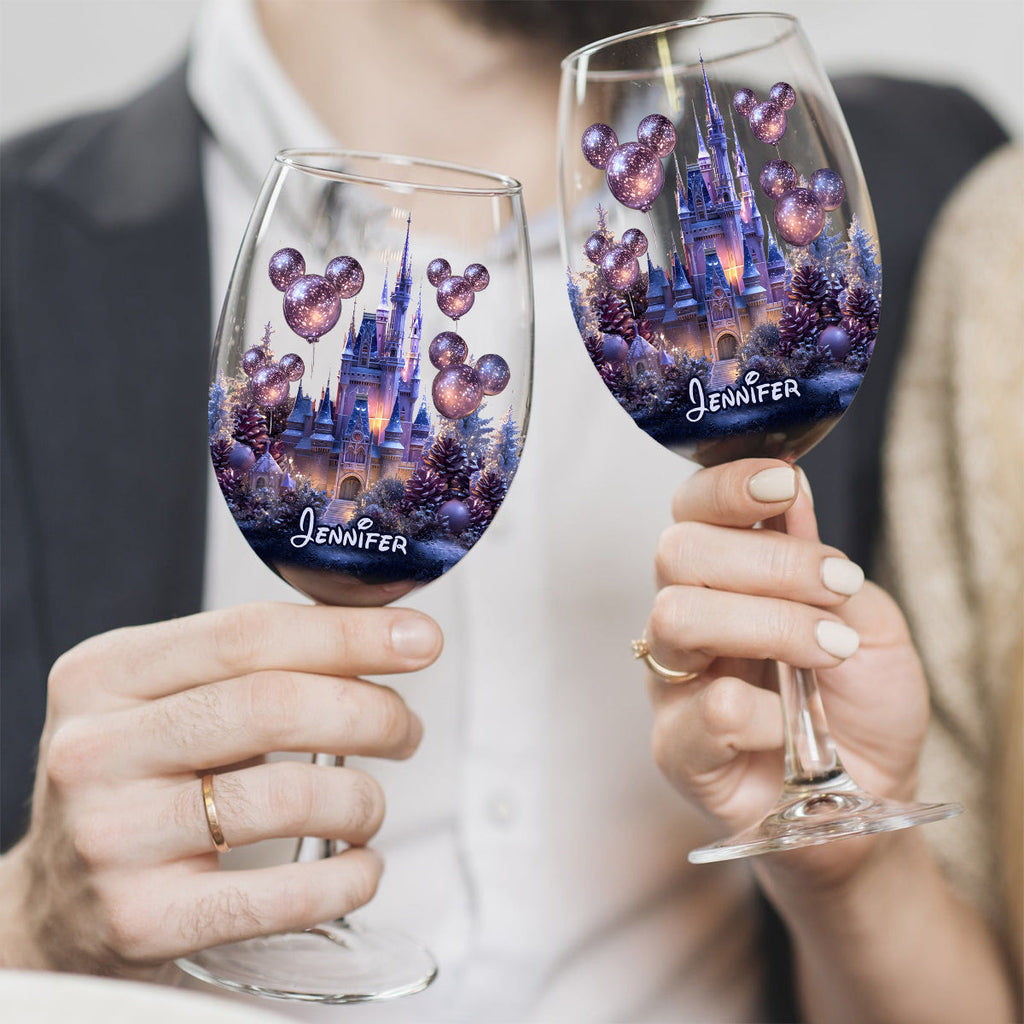 Personalized Magical Night Wine Glass with Long Stem - Custom Name Gift Wine Glass With Long Stem GradoCreations