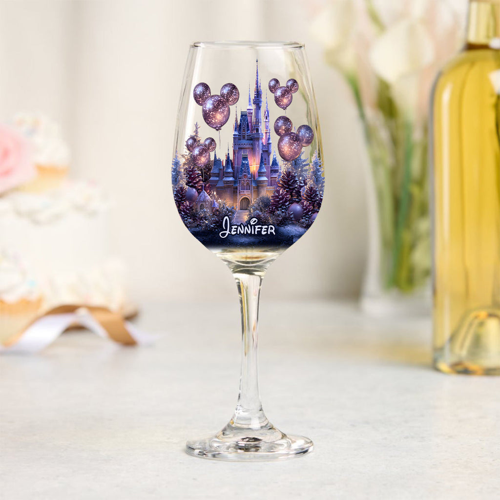 Personalized Magical Night Wine Glass with Long Stem - Custom Name Gift Wine Glass With Long Stem GradoCreations