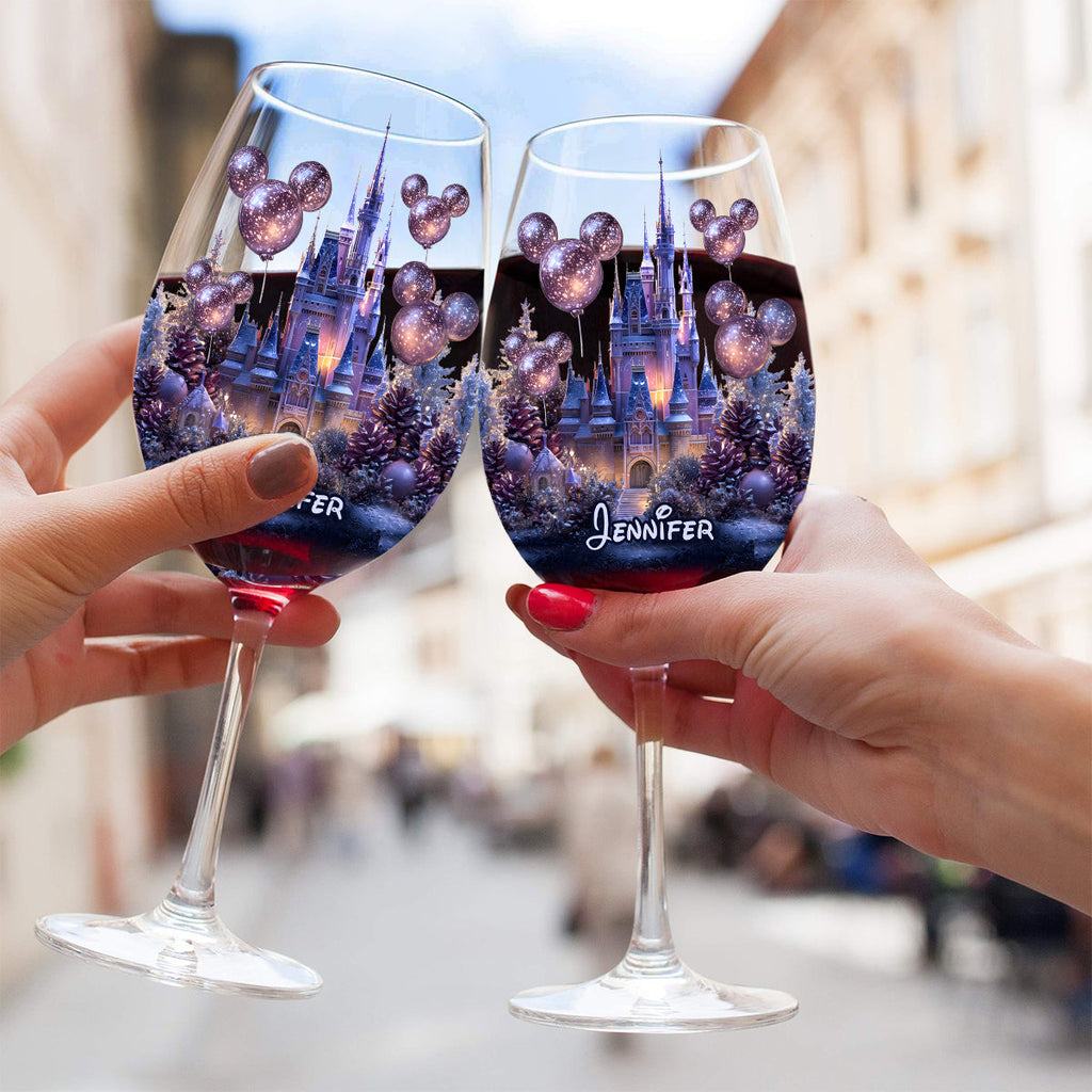 Personalized Magical Night Wine Glass with Long Stem - Custom Name Gift Wine Glass With Long Stem GradoCreations