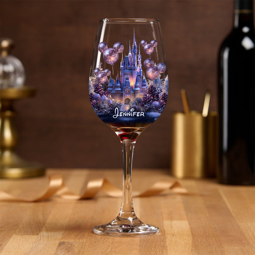 Personalized Magical Night Wine Glass with Long Stem - Custom Name Gift Wine Glass With Long Stem GradoCreations