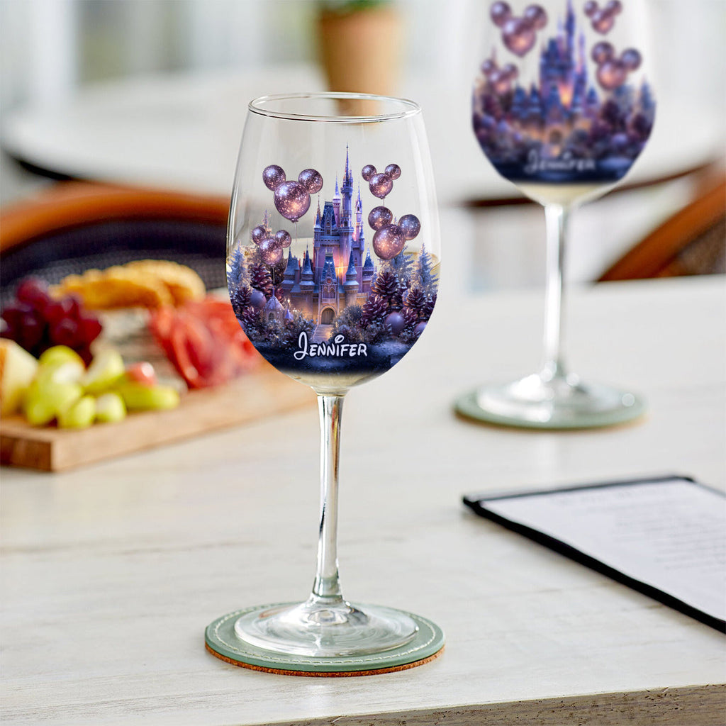 Personalized Magical Night Wine Glass with Long Stem - Custom Name Gift Wine Glass With Long Stem GradoCreations