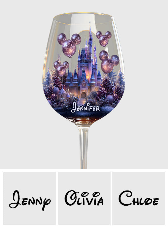 Personalized Magical Night Wine Glass with Long Stem - Custom Name Gift Wine Glass With Long Stem GradoCreations