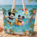 Personalized Beach Bag with Plush Mickey Keychain for Kids Beach Bag With Plush Charm GradoCreations