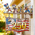 Personalized USA 250th Anniversary Wooden Wall Sign Gift Wooden Wall Mount Sign GradoCreations