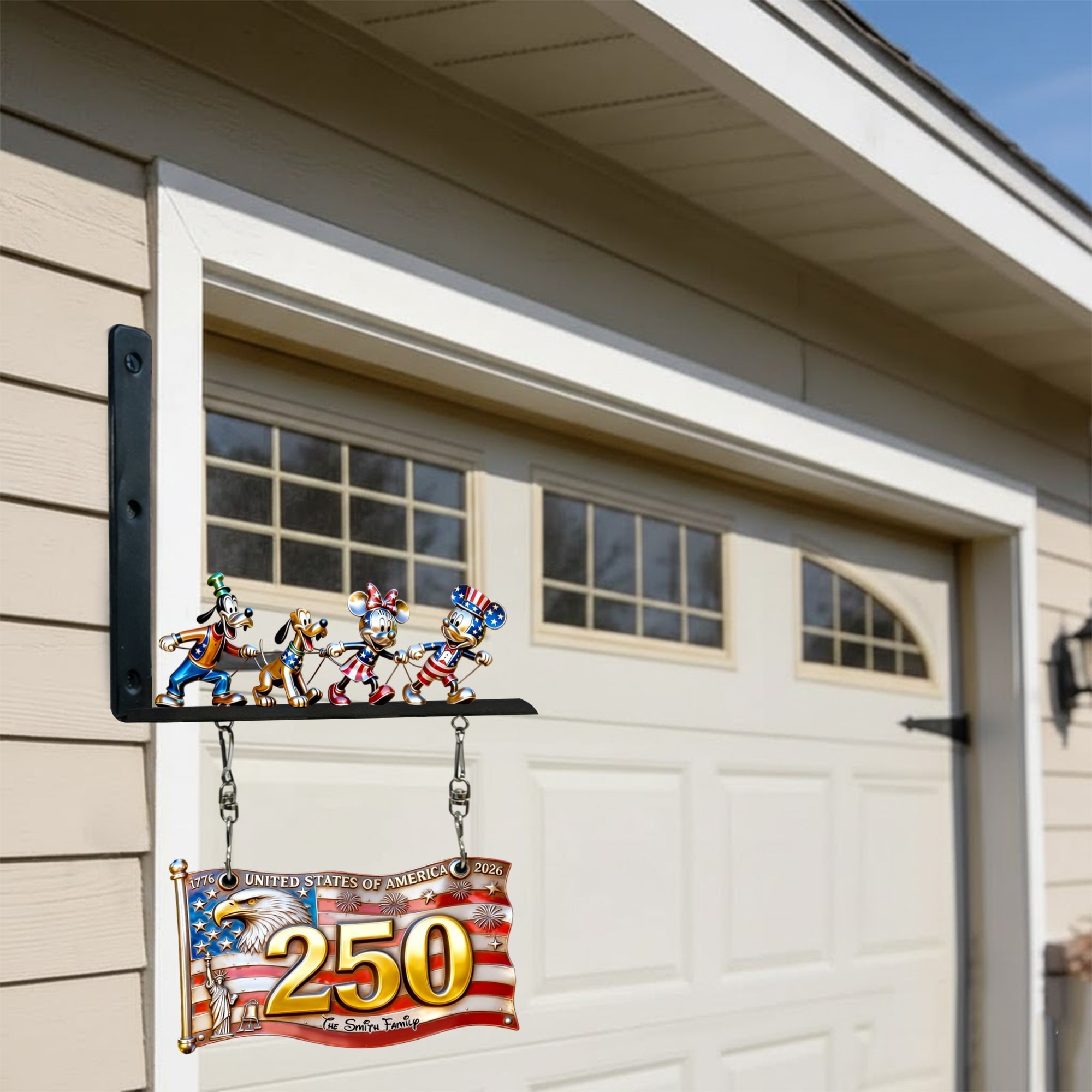 Personalized USA 250th Anniversary Wooden Wall Sign Gift Wooden Wall Mount Sign GradoCreations