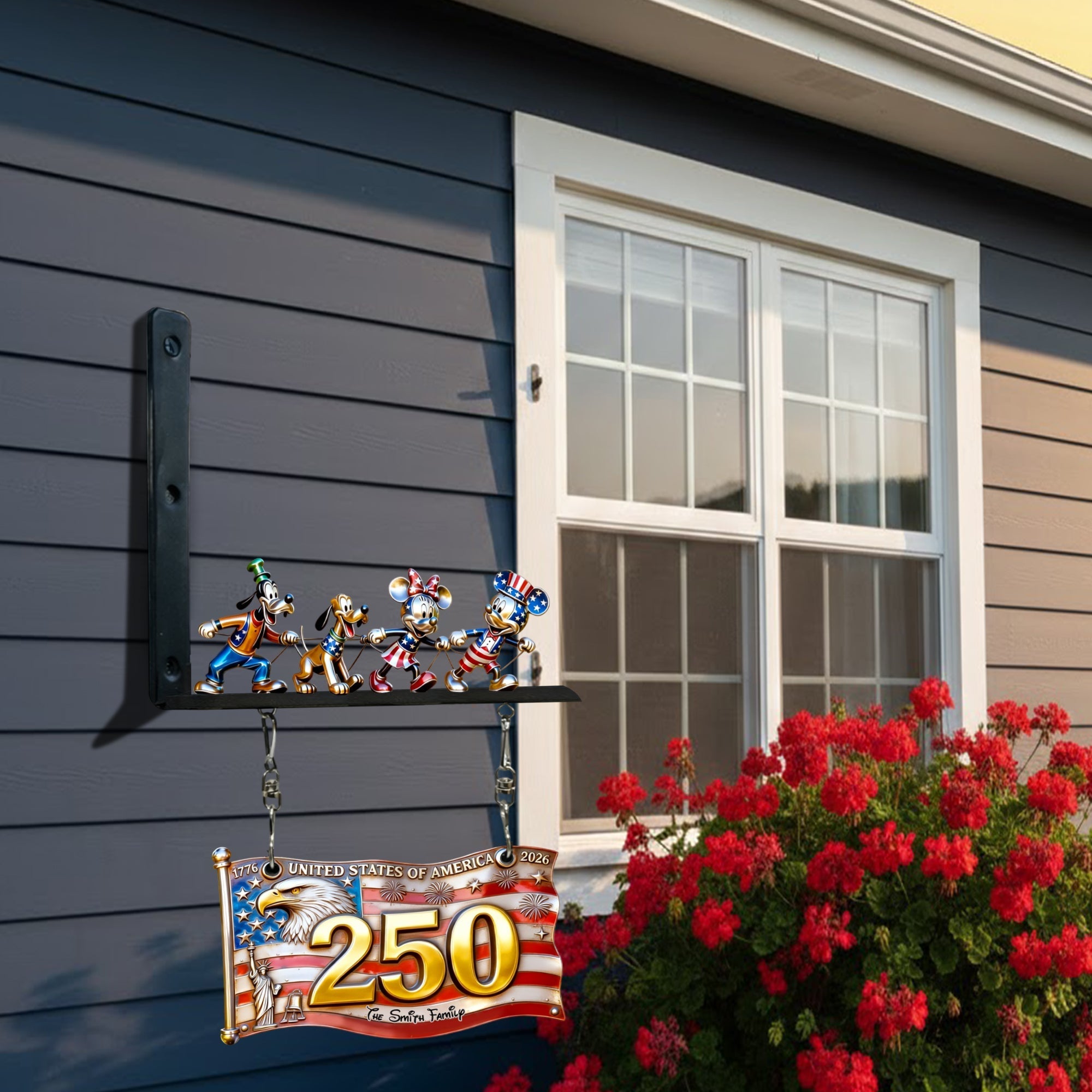 Personalized USA 250th Anniversary Wooden Wall Sign Gift Wooden Wall Mount Sign GradoCreations