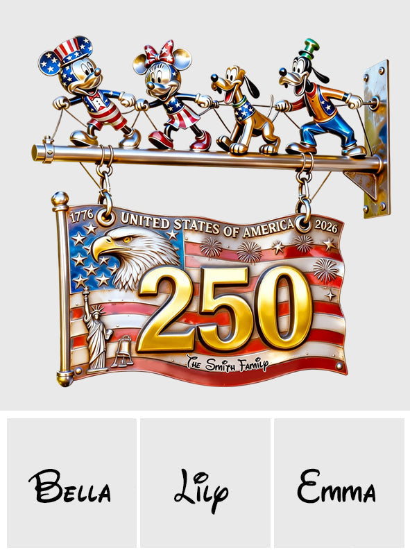 Personalized USA 250th Anniversary Wooden Wall Sign Gift Wooden Wall Mount Sign GradoCreations