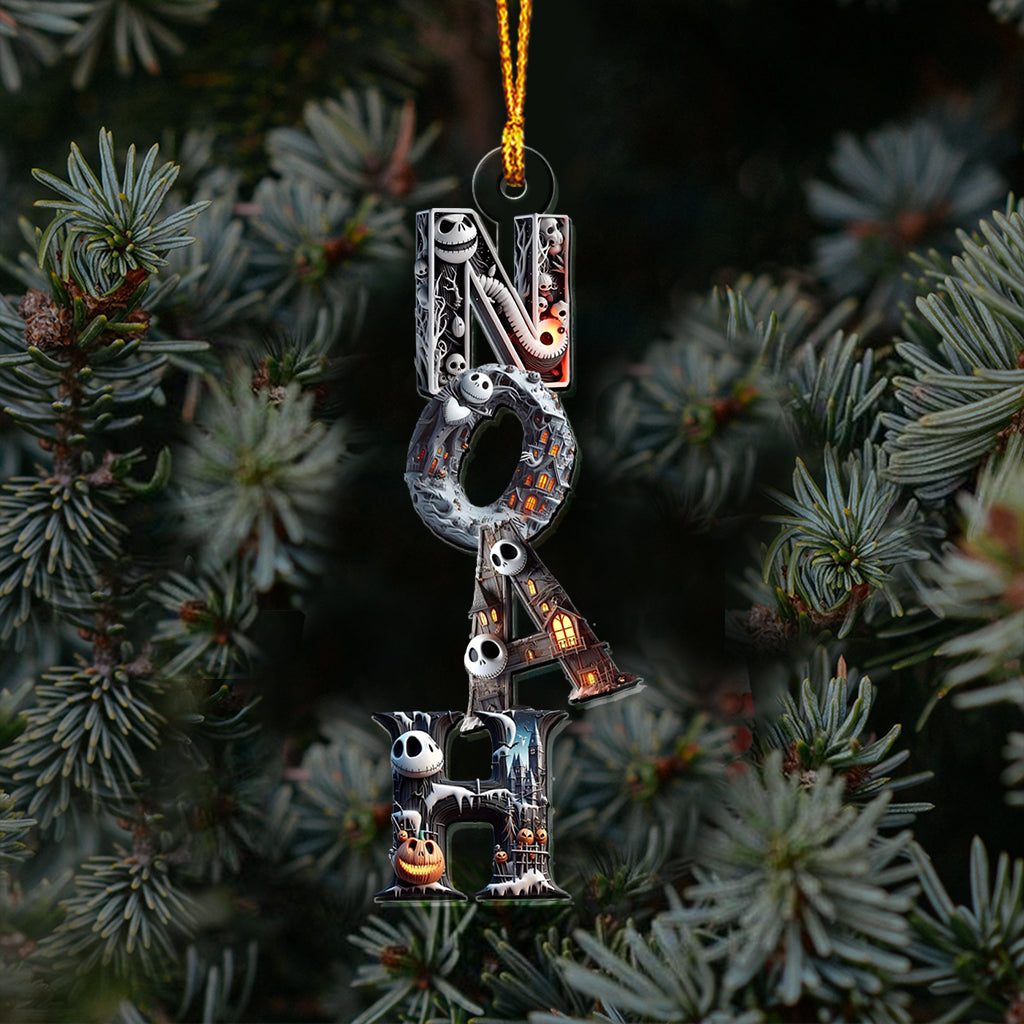 Personalized Acrylic Ornament Transparent Nightmare Gift for Christmas One-sided Ornament GradoCreations