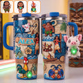 Personalized Moana Tumbler With Plush Charm Gift for Kids Tumbler With Plush Charm GradoCreations