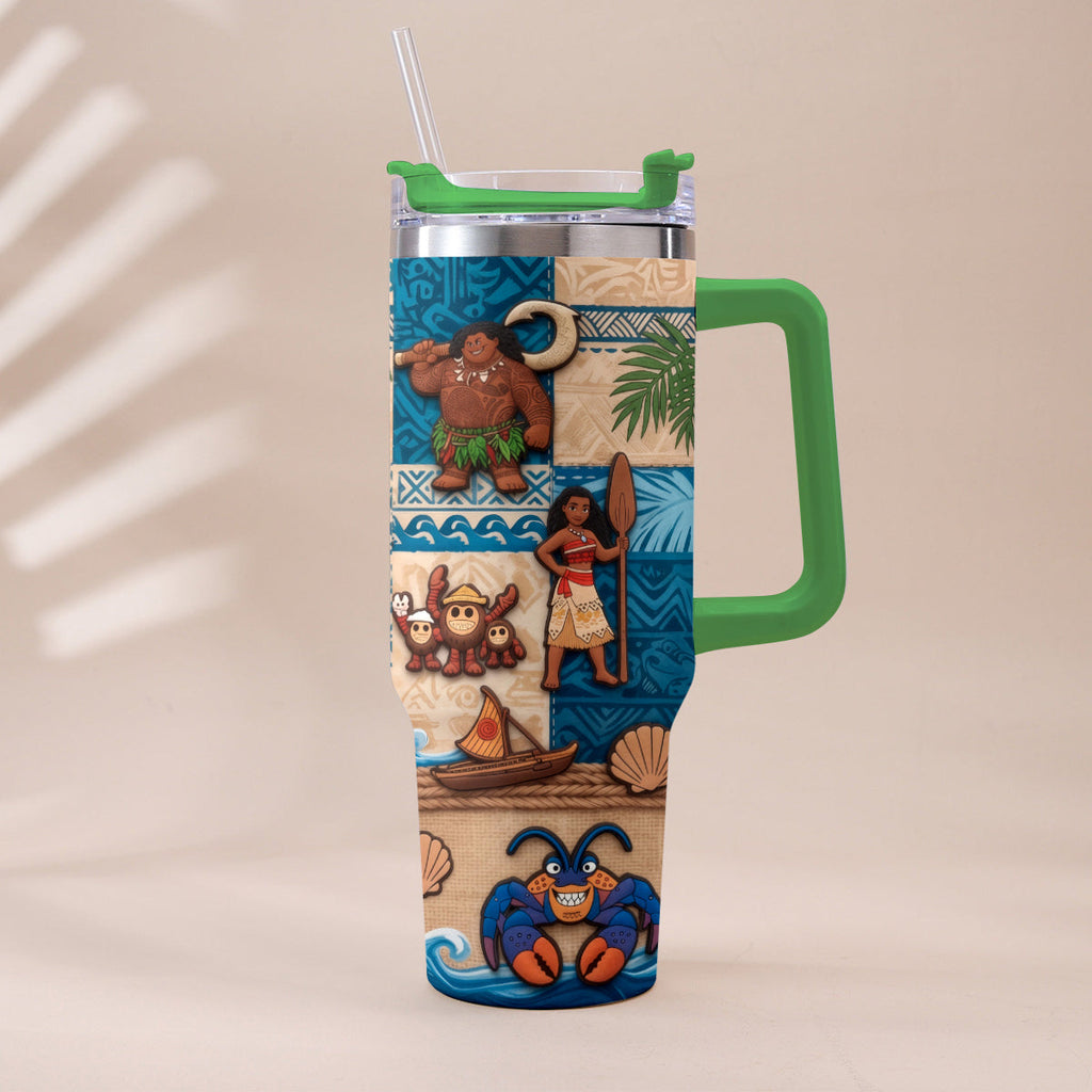 Personalized Moana Tumbler With Plush Charm Gift for Kids Tumbler With Plush Charm GradoCreations
