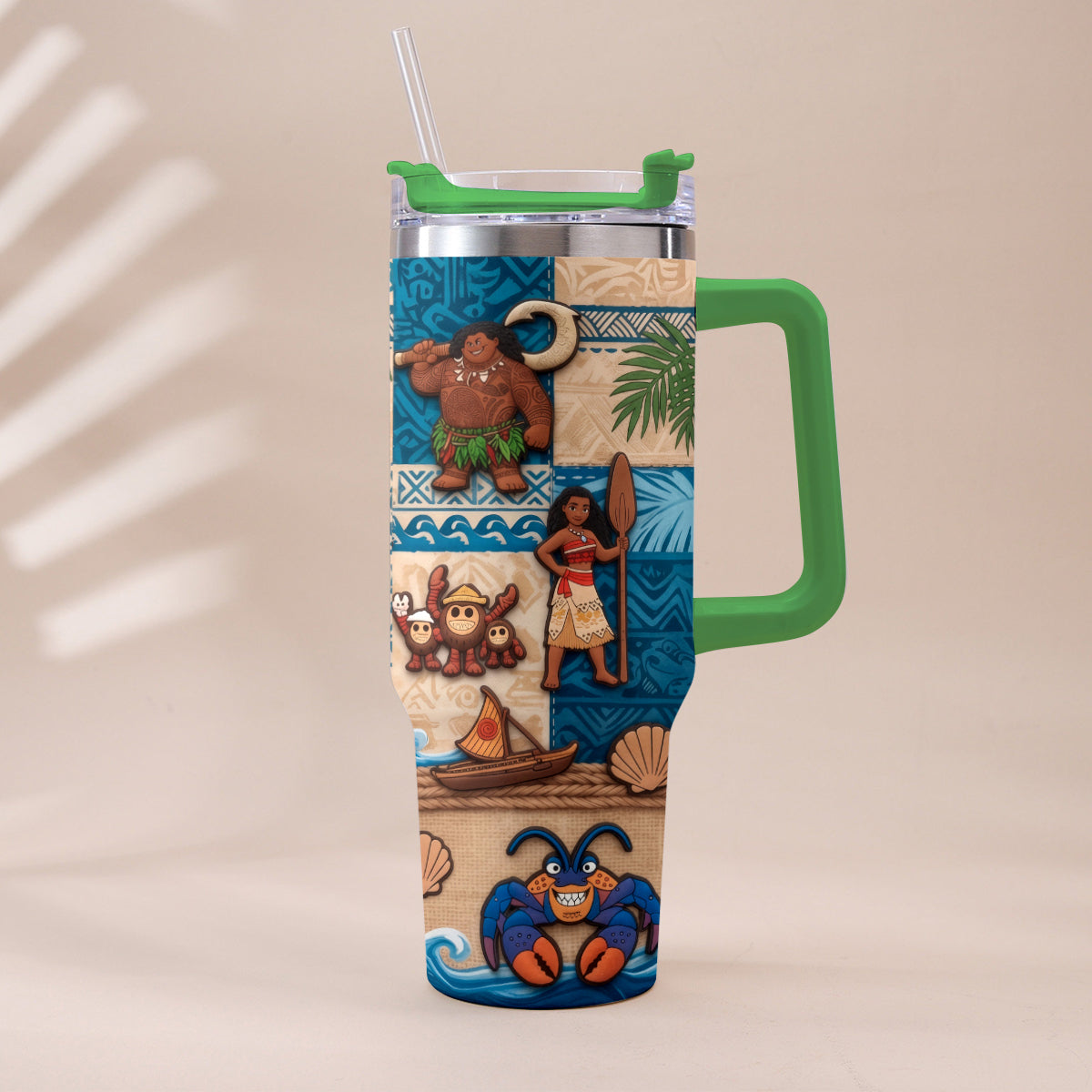 Personalized Moana Tumbler With Plush Charm Gift for Kids Tumbler With Plush Charm GradoCreations