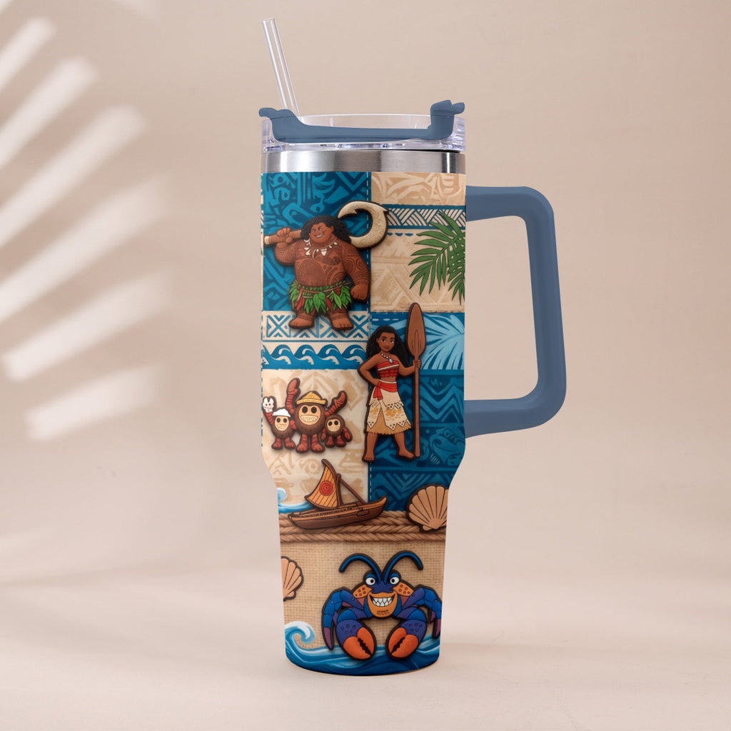 Personalized Moana Tumbler With Plush Charm Gift for Kids Tumbler With Plush Charm GradoCreations