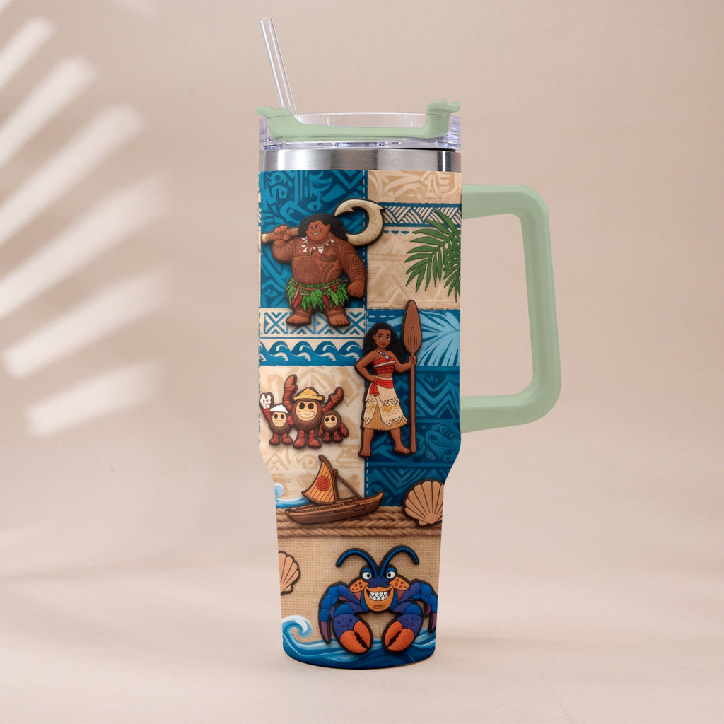 Personalized Moana Tumbler With Plush Charm Gift for Kids Tumbler With Plush Charm GradoCreations