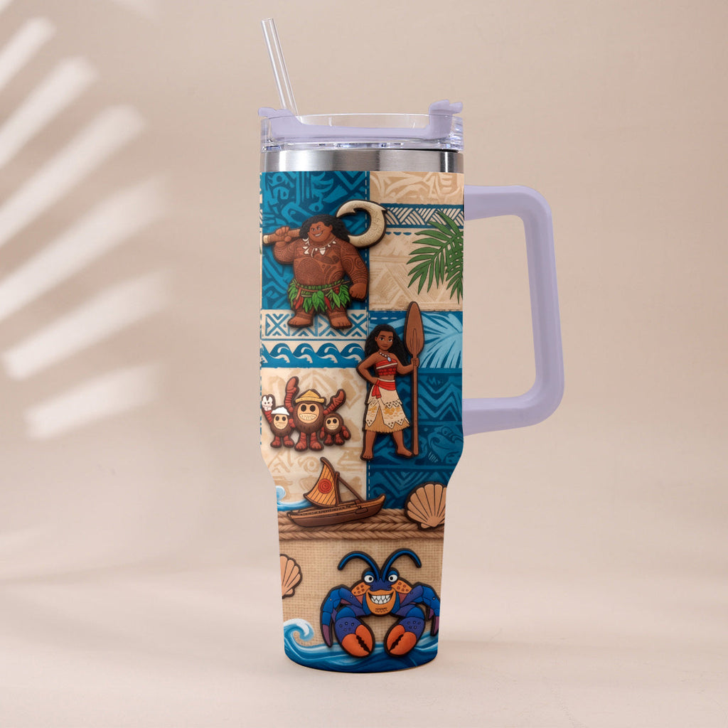 Personalized Moana Tumbler With Plush Charm Gift for Kids Tumbler With Plush Charm GradoCreations