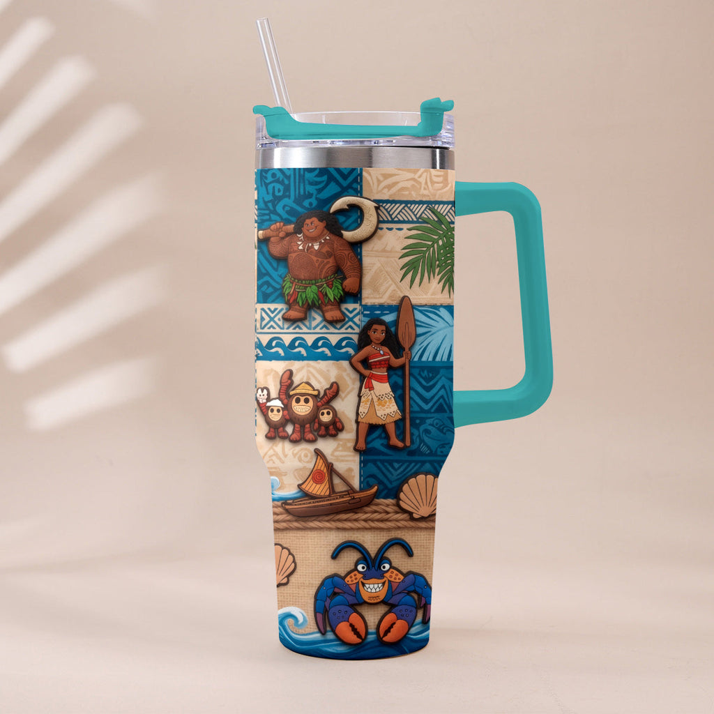 Personalized Moana Tumbler With Plush Charm Gift for Kids Tumbler With Plush Charm GradoCreations