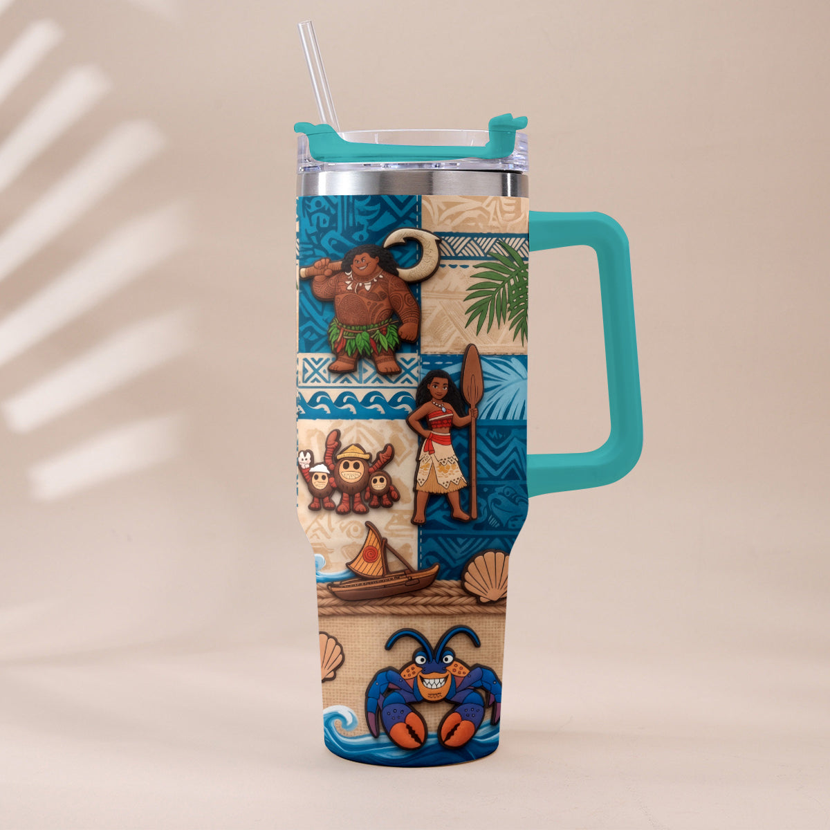 Personalized Moana Tumbler With Plush Charm Gift for Kids Tumbler With Plush Charm GradoCreations