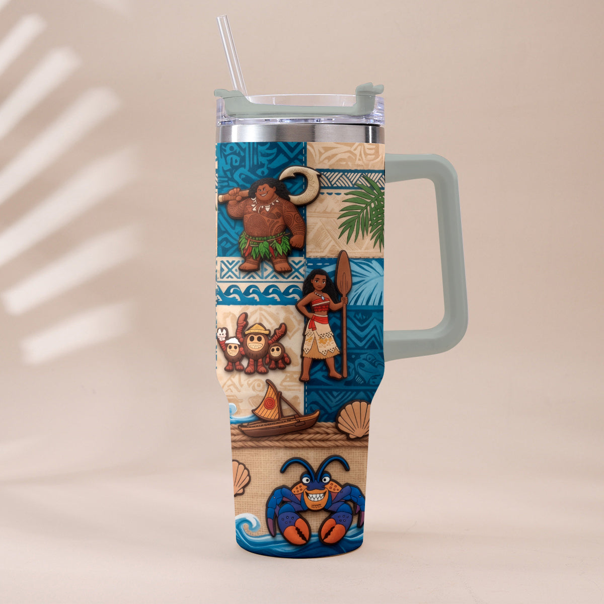 Personalized Moana Tumbler With Plush Charm Gift for Kids Tumbler With Plush Charm GradoCreations