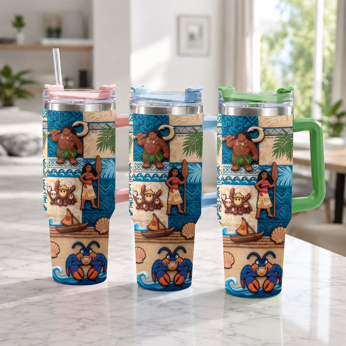 Personalized Moana Tumbler With Plush Charm Gift for Kids Tumbler With Plush Charm GradoCreations