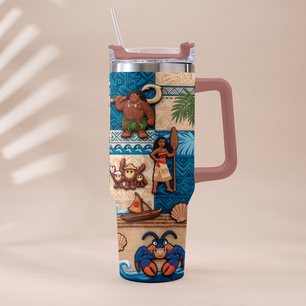 Personalized Moana Tumbler With Plush Charm Gift for Kids Tumbler With Plush Charm GradoCreations