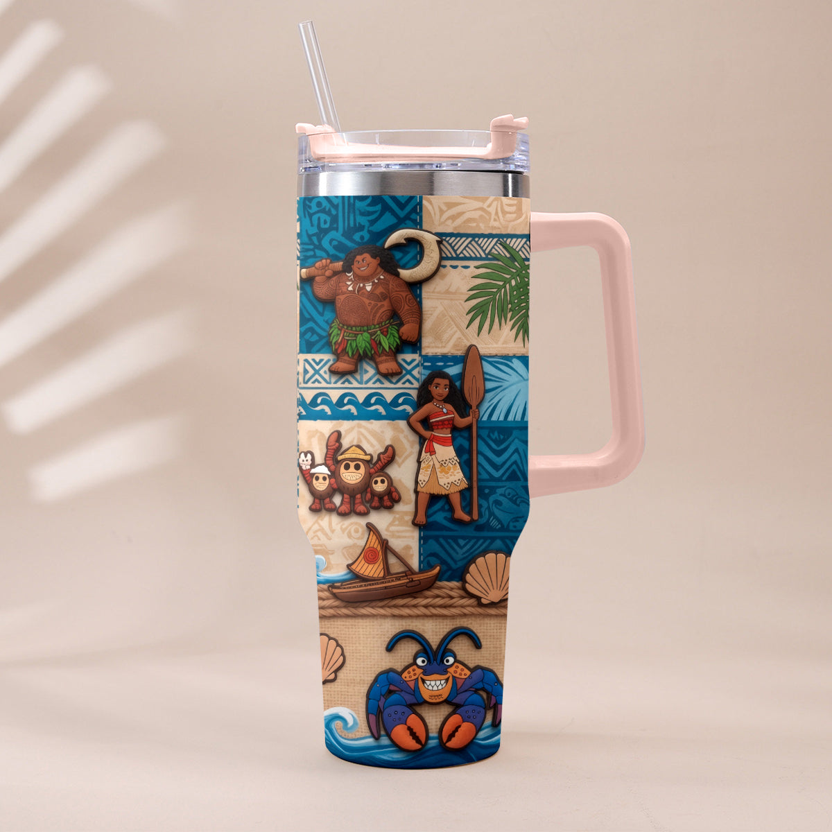 Personalized Moana Tumbler With Plush Charm Gift for Kids Tumbler With Plush Charm GradoCreations