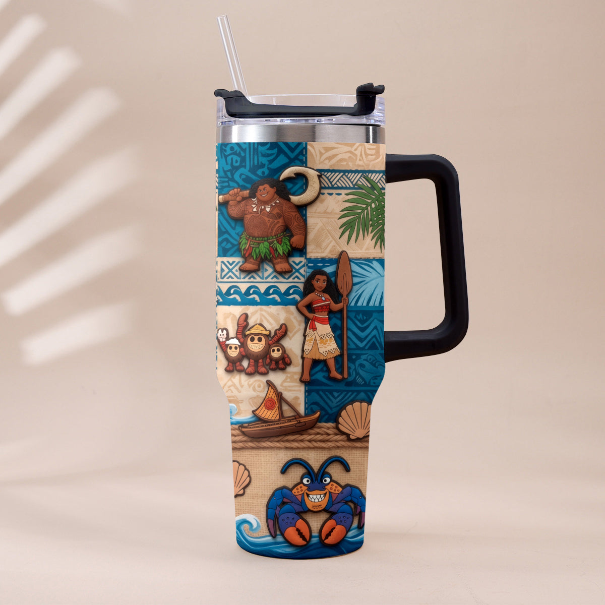 Personalized Moana Tumbler With Plush Charm Gift for Kids Tumbler With Plush Charm GradoCreations
