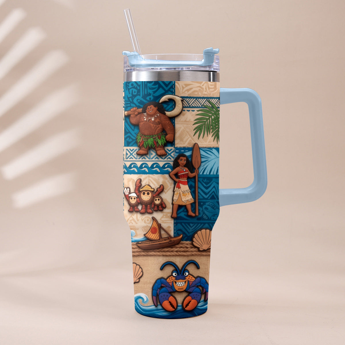 Personalized Moana Tumbler With Plush Charm Gift for Kids Tumbler With Plush Charm GradoCreations