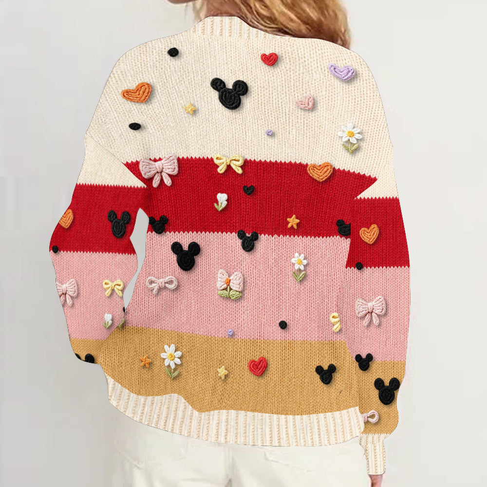 Personalized 3D Mouse Cardigan Sweater for Women | Custom Gift Cardigan Sweater GradoCreations