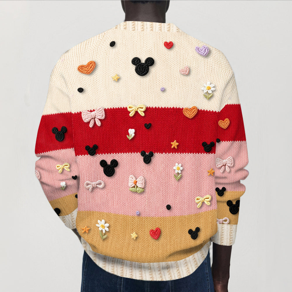 Personalized 3D Mouse Cardigan Sweater for Women | Custom Gift Cardigan Sweater GradoCreations