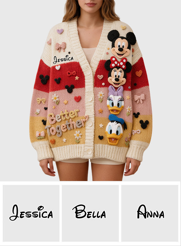 Personalized 3D Mouse Cardigan Sweater for Women | Custom Gift Cardigan Sweater GradoCreations
