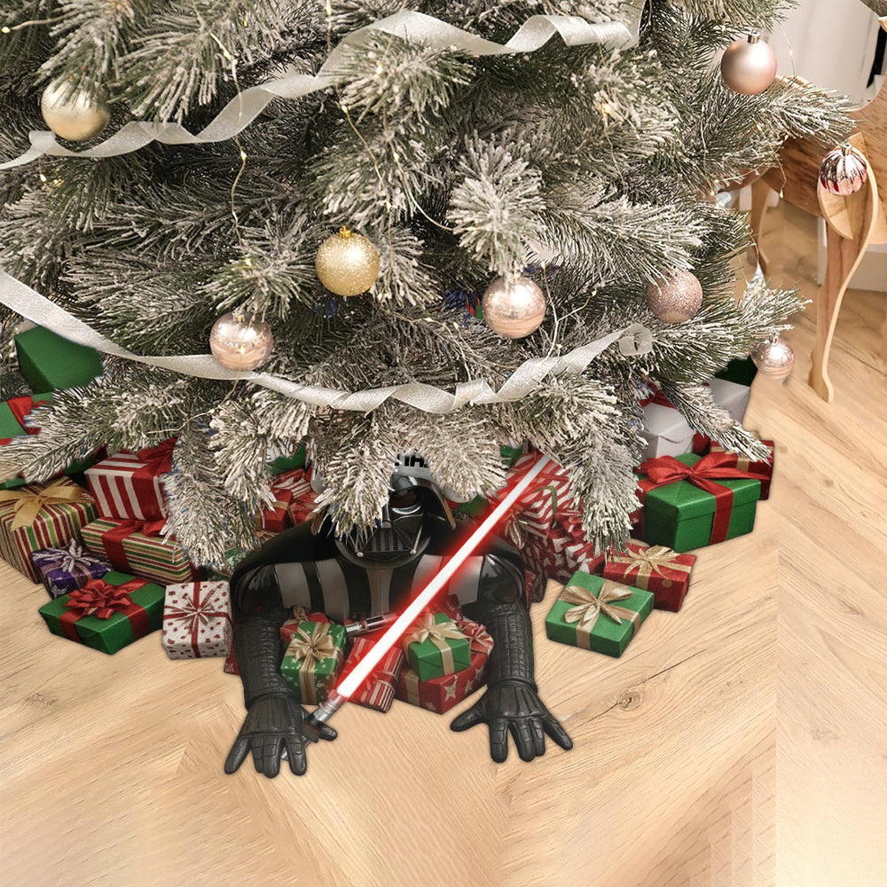 Personalized Dark Side Shaped Tree Skirt Custom Holiday Décor Shaped Tree Skirt GradoCreations