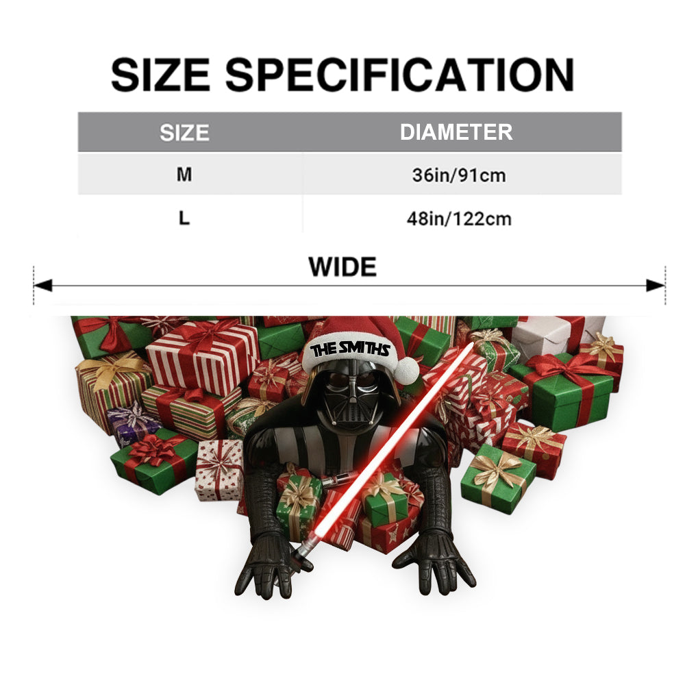 Personalized Dark Side Shaped Tree Skirt Custom Holiday Décor Shaped Tree Skirt GradoCreations