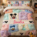 Personalized Quilted Bedding Set for Kids with Disney Characters - Family Gift Quilted Bedding Set GradoCreations