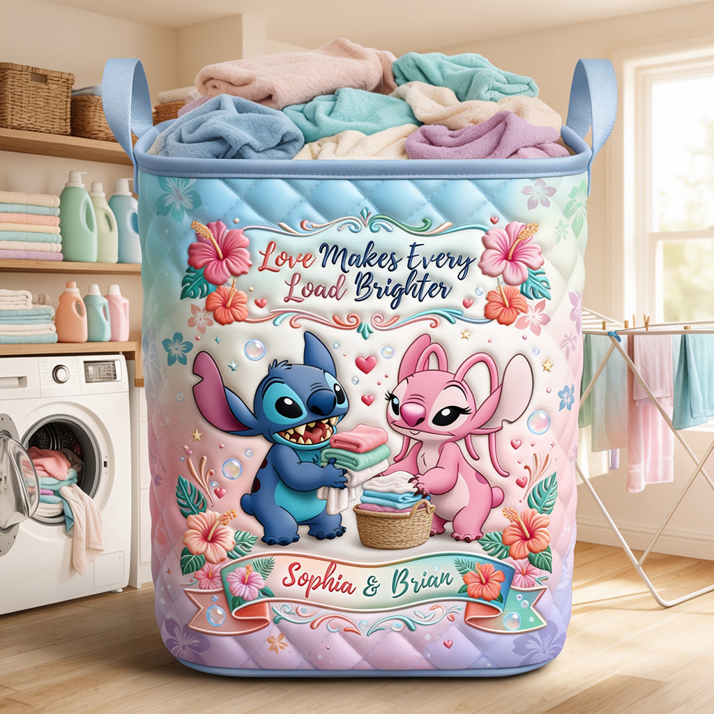 Personalized Ohana Laundry Basket Custom Name Colorful Design Laundry Basket GradoCreations