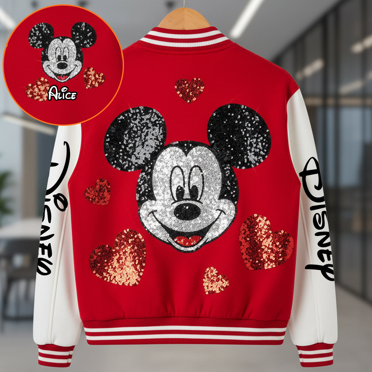 Personalized Varsity Jacket Custom Name Mickey Mouse Gift Varsity Jacket GradoCreations