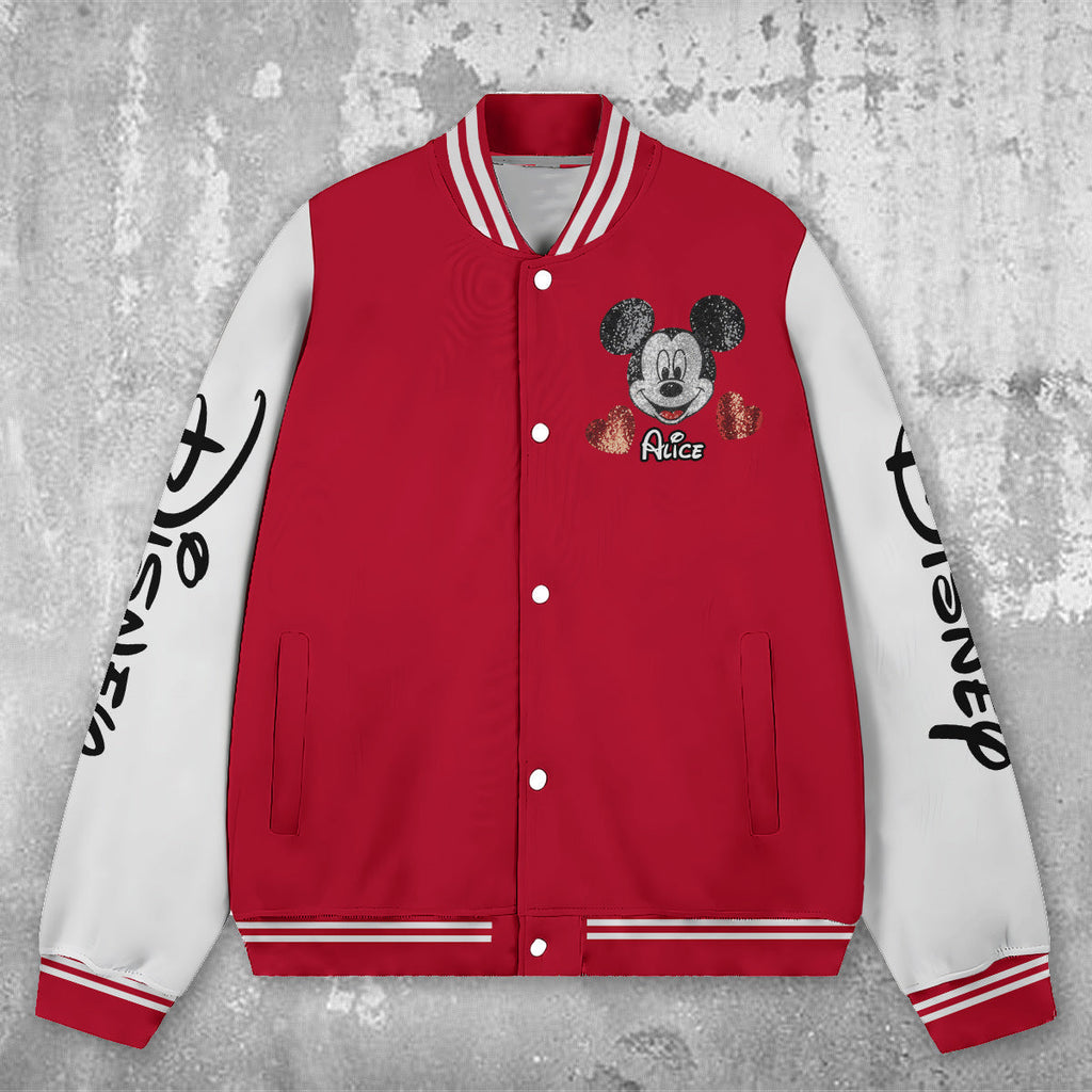 Personalized Varsity Jacket Custom Name Mickey Mouse Gift Varsity Jacket GradoCreations