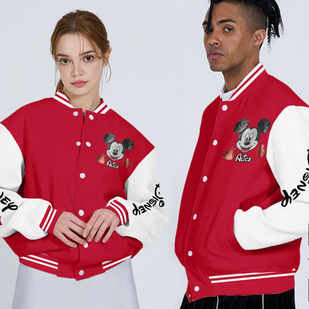 Personalized Varsity Jacket Custom Name Mickey Mouse Gift Varsity Jacket GradoCreations