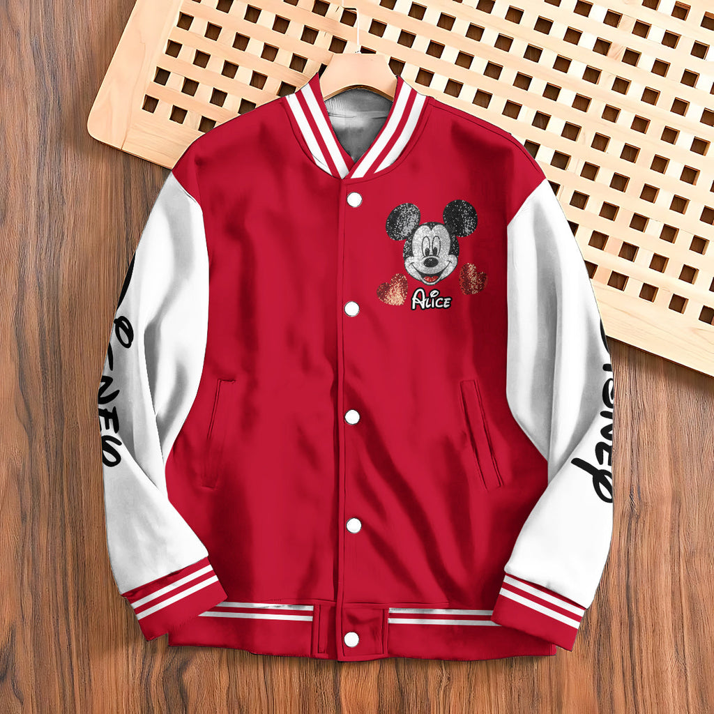 Personalized Varsity Jacket Custom Name Mickey Mouse Gift Varsity Jacket GradoCreations