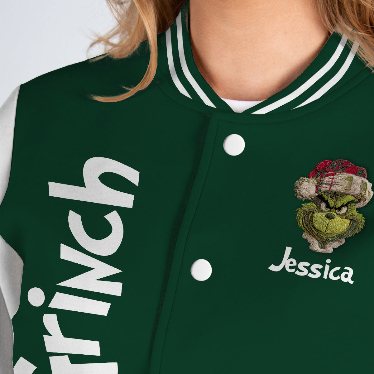 Personalized Merry Grinchmas Varsity Jacket Custom Name Gift Varsity Jacket GradoCreations
