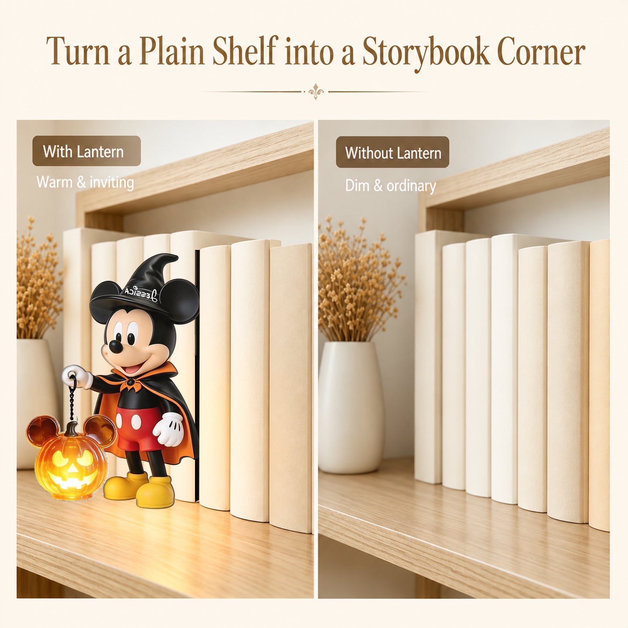 Personalized 3D Bookshelf Lamp Custom Mouse Design Gift Bookshelf Lamp GradoCreations