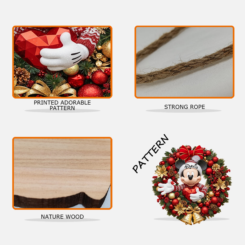 Personalized Mickey Mouse Wood Sign Custom Name Christmas Gift Wood Sign GradoCreations
