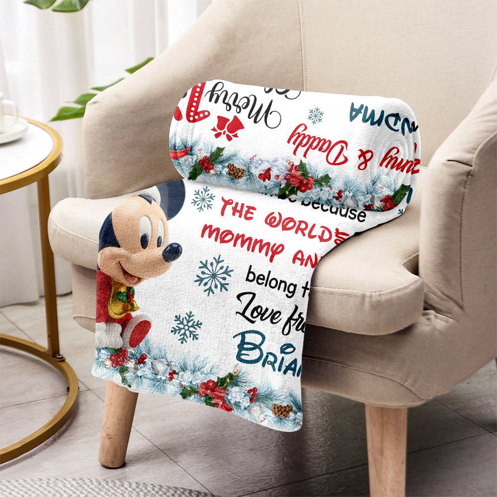 Personalized Children's Mouse Blanket Christmas Gift for Mom and Dad Blanket GradoCreations