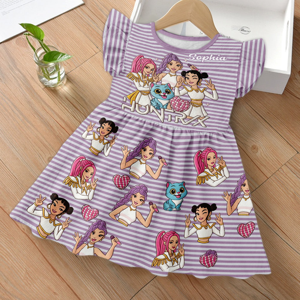 Personalized Kids Dress with Fantasy Girls Design for Girls' Birthdays Kid Dress GradoCreations