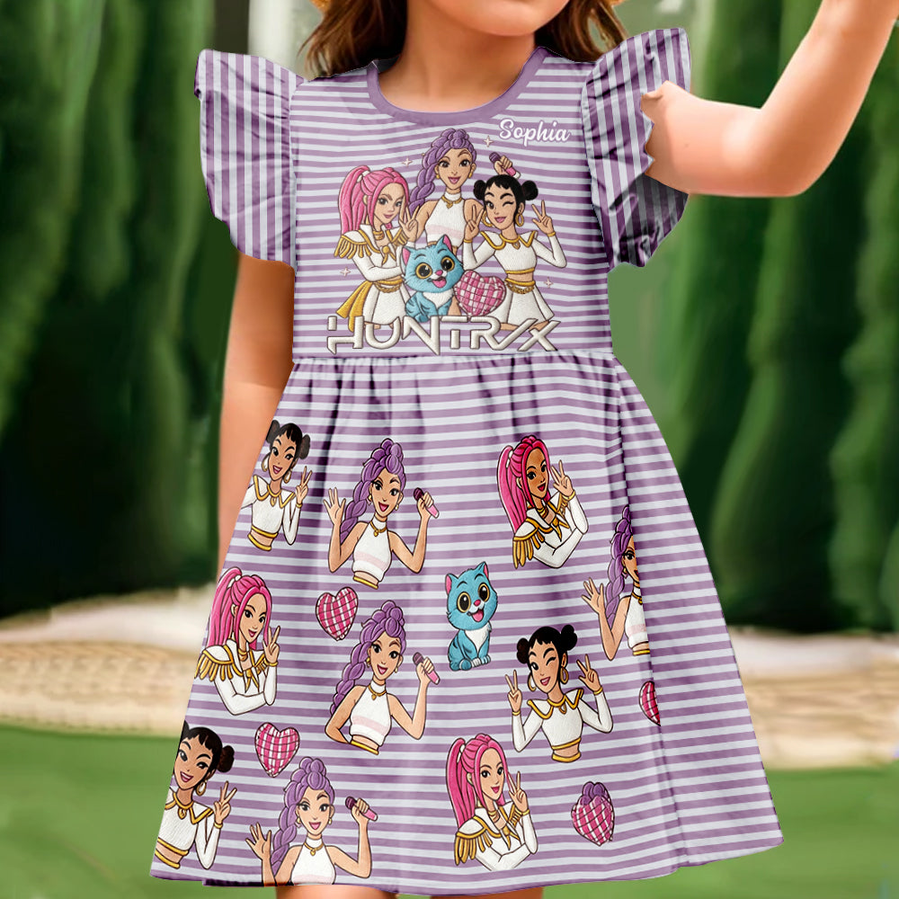 Personalized Kids Dress with Fantasy Girls Design for Girls' Birthdays Kid Dress GradoCreations